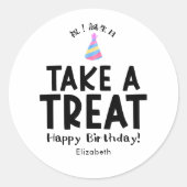 Classroom Treat Birthday Party Hat Simple Runder Aufkleber (Vorderseite)