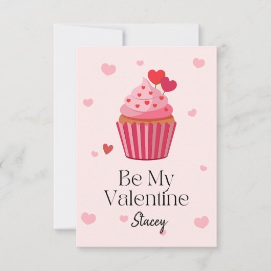 Classroom Valentine Be Mine Cupcake (Vorderseite)