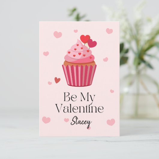 Classroom Valentine Be Mine Cupcake (Stehend Vorderseite)