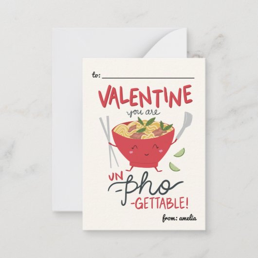 Classroom Valentine Card- Un-Pho-Gettable- White Mitteilungskarte (Vorderseite)