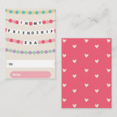 Classroom Valentine Friendship Bracelet Card Mitteilungskarte (Vorne/Hinten)