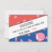 Classroom Valentine; Fun as a Pack of Bubble Gum Einladung (Rückseite)