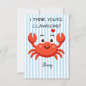 Classroom Valentine "I think you're claw-some" (Vorderseite)