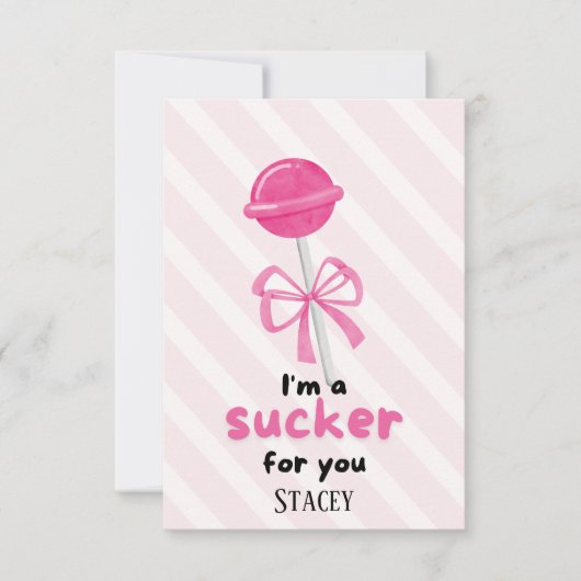 Classroom Valentine "I'm a Sucker for You" (Vorderseite)