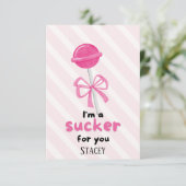 Classroom Valentine "I'm a Sucker for You" (Stehend Vorderseite)