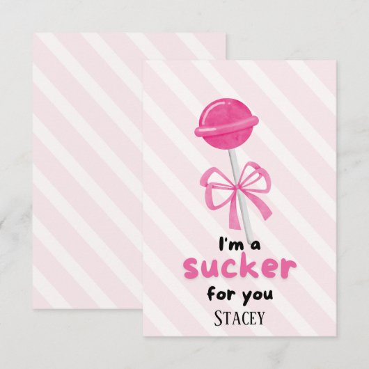 Classroom Valentine "I'm a Sucker for You" (Vorne/Hinten)