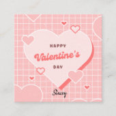 Classroom Valentine Pink and White Grid Design Begleitkarte (Vorderseite)