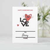Classroom Valentine Red Heart Card (Stehend Vorderseite)