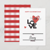 Classroom Valentine Red Heart Card (Vorne/Hinten)