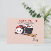 Classroom Valentine "Sushi, Like the Way you Roll" (Stehend Vorderseite)