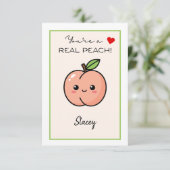 Classroom Valentine "You're a Real Peach" (Stehend Vorderseite)