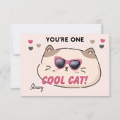 Classroom Valentine "You're One Cool Cat" (Vorderseite)