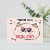 Classroom Valentine "You're One Cool Cat" (Stehend Vorderseite)