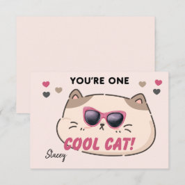 Classroom Valentine "You're One Cool Cat"