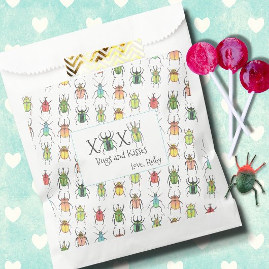 Classroom Valentine's Bugs XOXO Hugs und Kisses Geschenktütchen