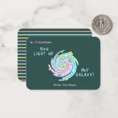 Classroom Valentines Card – You Light Up My Galaxy Mitteilungskarte (Vorderseite/Rückseite Beispiel)