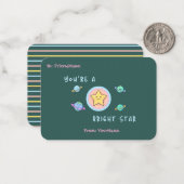 Classroom Valentines Card – You’re a Bright Star Mitteilungskarte (Vorderseite/Rückseite Beispiel)