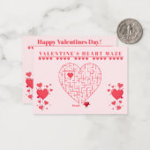 Classroom Valentine's Day Card Game-Maze Mitteilungskarte (Vorderseite/Rückseite Beispiel)