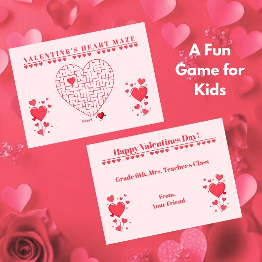 Classroom Valentine's Day Card Game-Maze Mitteilungskarte