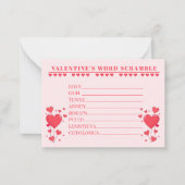 Classroom Valentine's Day Card Game-Word Scramble Mitteilungskarte (Vorderseite)