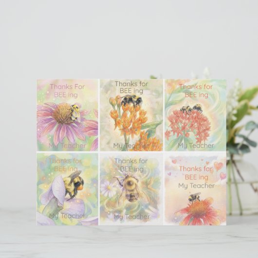 Classroom Valentines My Teacher - 6 per Sheet  Briefbogen (Stehend Vorderseite)