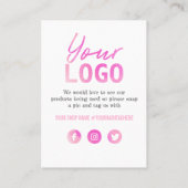 Classrosa Lila Logo Danke Social Media Visitenkarte (Rückseite)