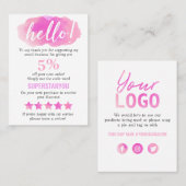 Classrosa Lila Logo Danke Social Media Visitenkarte (Vorne/Hinten)