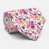 Classrosa Lila Watercolor Rose Neck Tie Krawatte (Gerollt)