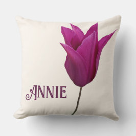 Classrosa Tulpe Ein monogramm anpassbares Kissen