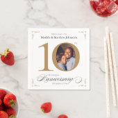 Classy 10-jähriges Jubiläum Kalligrafie White Gold Serviette (Beispiel)