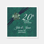 Classy 20. Emerald Wedding Jubiläum Serviette (Vorderseite)