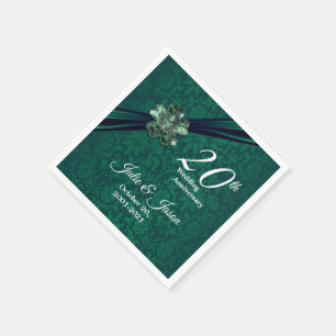 Classy 20. Emerald Wedding Jubiläum Serviette