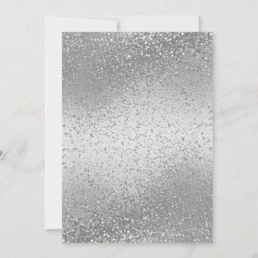 Classy 25. Silver Glitzer Jubiläum Einladung (Rückseite)