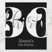 Classy 30. Geburtstag Party Weinetikett (Einzelnes Label)