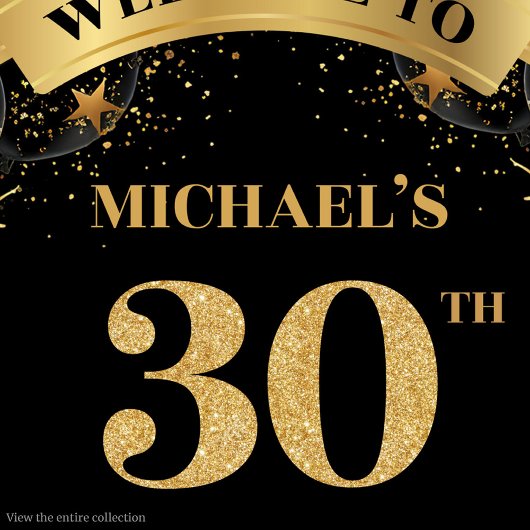 Classy 30 Man Birthday Whiskey Celebration Banner Wandteppich