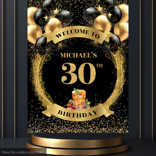 Classy 30. Man Birthday Whiskey Party Tapestry Wandteppich