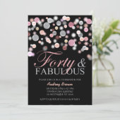 Classy 40 und fabelhaft Geburtstag, Frau 40. Einladung (Stehend Vorderseite)