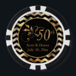Classy 50. Goldener Hochzeitstag Pokerchips<br><div class="desc">Poker Chips. 50. Golden Wedding Anniversary Design für Sie bereit zu personalisieren. ✔ HINWEIS: ÄNDERN SIE NUR DIE VORLAGEBEREICHE, DIE SIE BENÖTIGEN! 😀 Sie können den Text bei Bedarf entfernen und neu hinzufügen, was immer Sie möchten und welchen Schriftart Sie möchten. 📌 Wenn Sie weitere Anpassungen benötigen, klicken Sie bitte...</div>