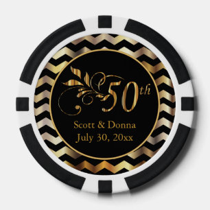 Classy 50. Goldener Hochzeitstag Pokerchips