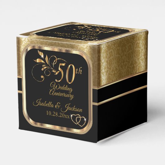 Classy 50th Wedding Anniversary Fvor Box Geschenkschachtel (Vorderseite)