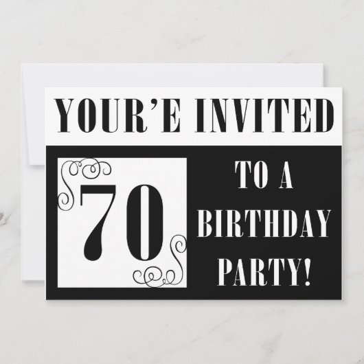 Classy 70. Geburtstag Einladungen (Vorderseite)