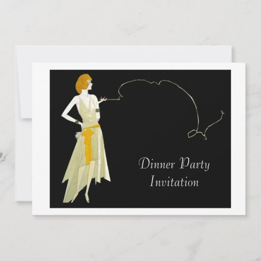 Classy Abend Dinner Party Einladung Card (Vorderseite)