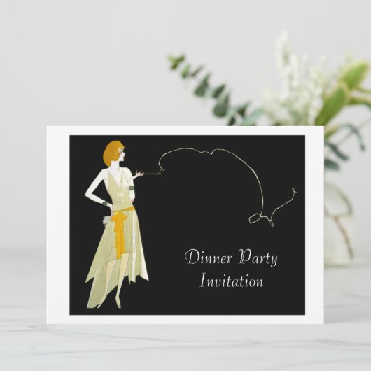 Classy Abend Dinner Party Einladung Card (Stehend Vorderseite)