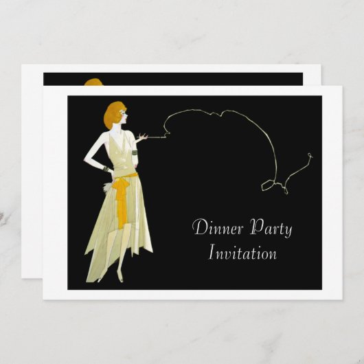 Classy Abend Dinner Party Einladung Card (Vorne/Hinten)