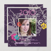 Classy Abschluss 2010/Cap/Pearl-Wirbel Einladung (Vorne/Hinten)