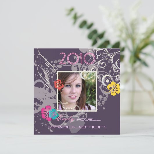 Classy Abschluss 2010/Cap/Pearl-Wirbel Einladung (Stehend Vorderseite)