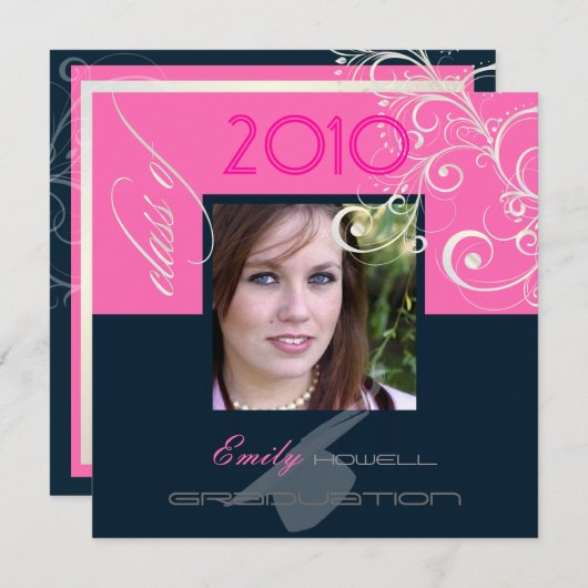 Classy Abschluss 2010/Cap/Wirbel Einladung (Vorne/Hinten)