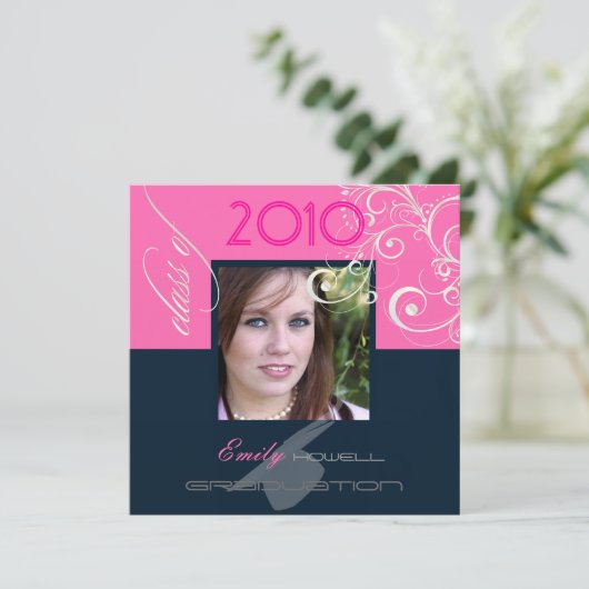 Classy Abschluss 2010/Cap/Wirbel Einladung (Stehend Vorderseite)