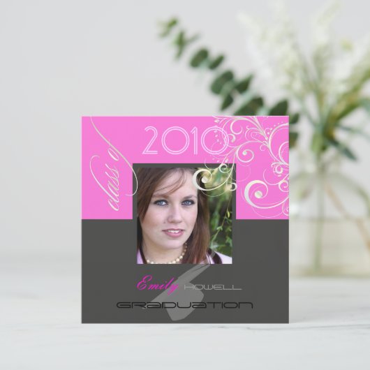 Classy Abschluss 2010/Cap/Wirbel Einladung (Stehend Vorderseite)