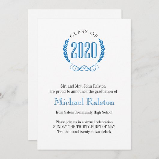 Classy Abschluss Ankündigung (Vorne/Hinten)